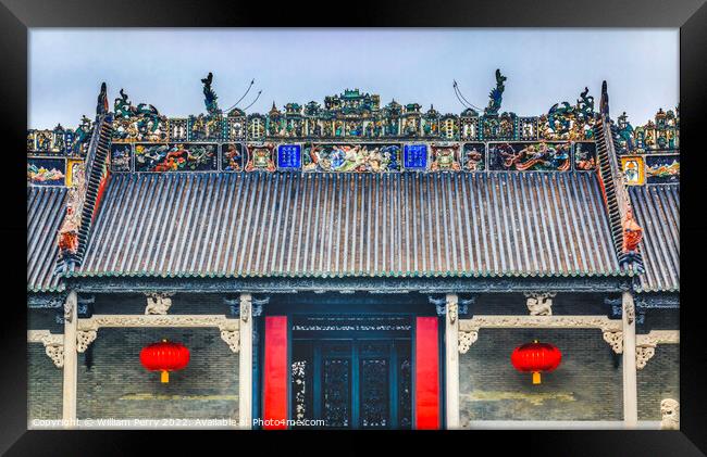 Entrance Chen Taoist Temple Guangzhou Guangdong China Framed Print by William Perry