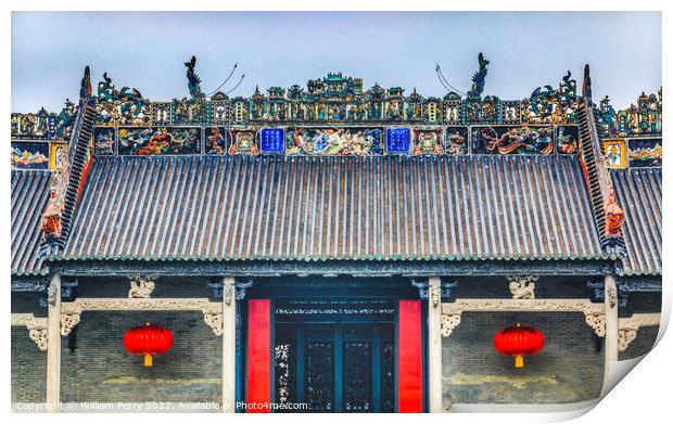 Entrance Chen Taoist Temple Guangzhou Guangdong China Print by William Perry