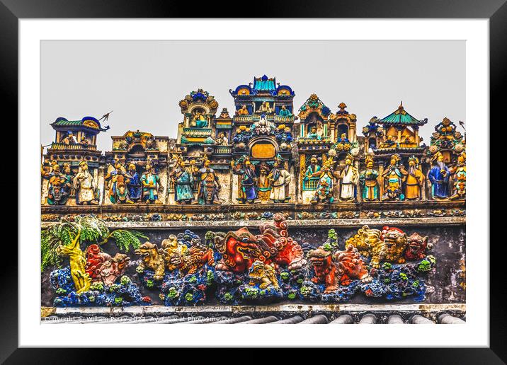 Ceramic Figures Dragons Chen Taoist Temple Guangzhou Guangdong P Framed Mounted Print by William Perry