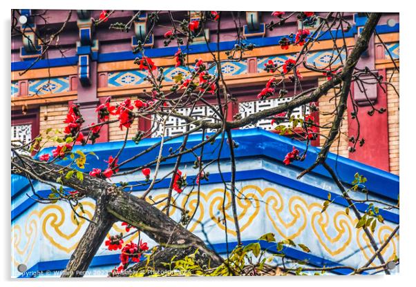 Flower Sun Yat-Sen Memorial Guangzhou Guangdong China Acrylic by William Perry