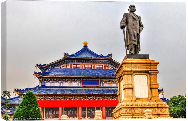 Sun Yat-Sen Memorial Statue Guangzhou Guangdong Province China Canvas Print by William Perry