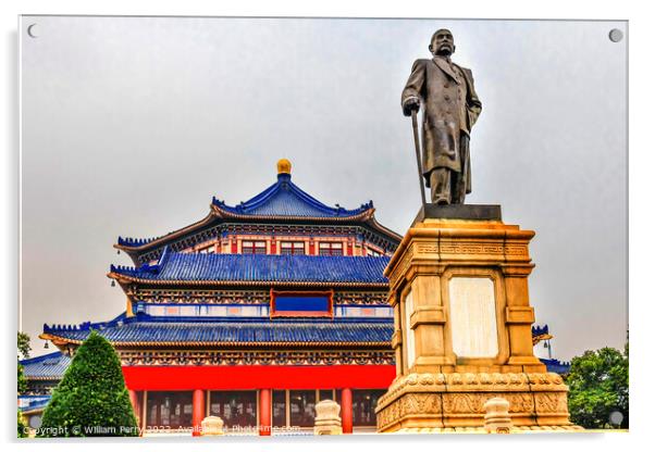 Sun Yat-Sen Memorial Statue Guangzhou Guangdong Province China Acrylic by William Perry