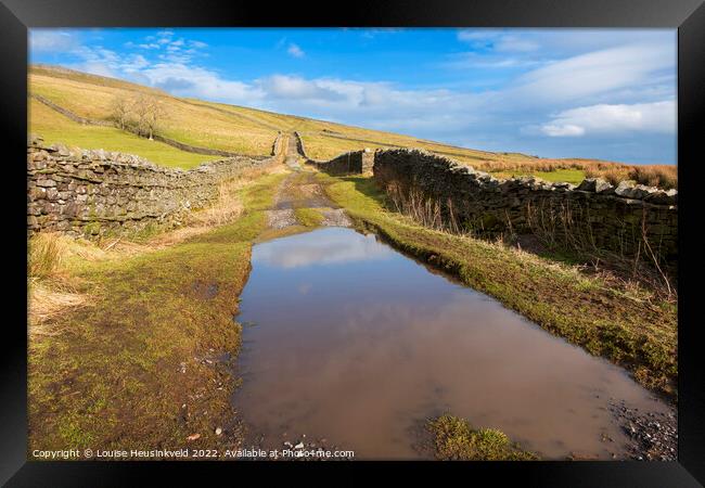 Wensleydale on a February afternoon, Yorkshire Dales Framed Print by Louise Heusinkveld