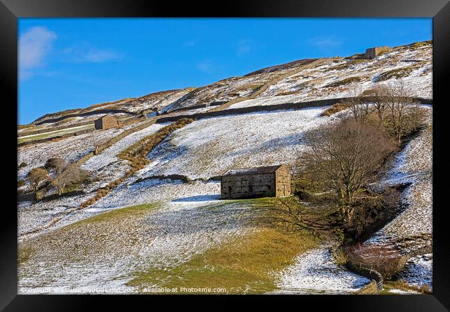 Stone barn in Swaledale, Yorkshire Dales National Park Framed Print by Louise Heusinkveld