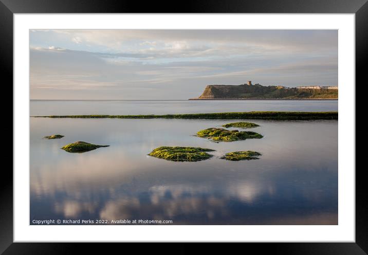 Scarborough North Bay at High Tide Framed Mounted Print by Richard Perks