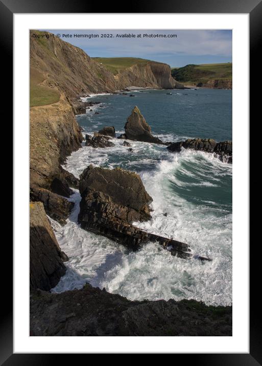 Blegberry beach and Dyers Lookout Framed Mounted Print by Pete Hemington