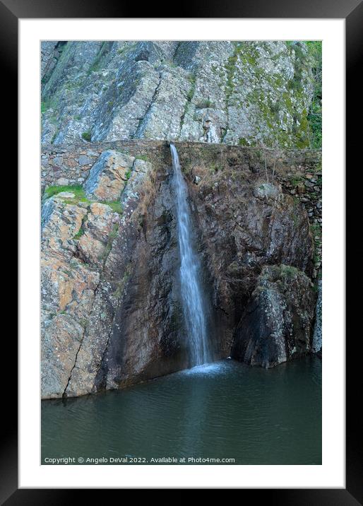Penha Garcia waterfall Framed Mounted Print by Angelo DeVal
