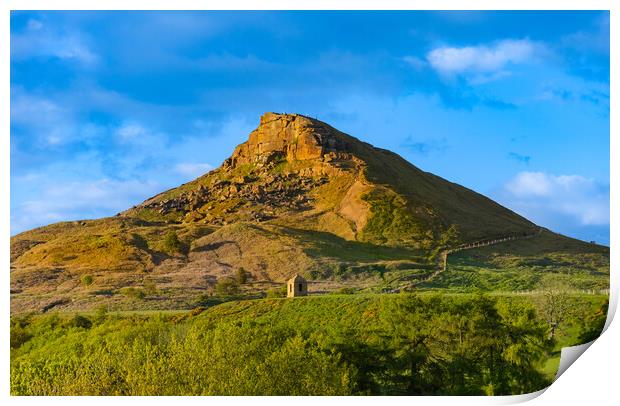 Spring evening at Roseberry topping Print by Kevin Winter