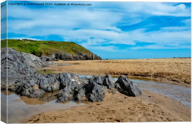 Broad Haven South Beach Canvas Print by Hazel Powell