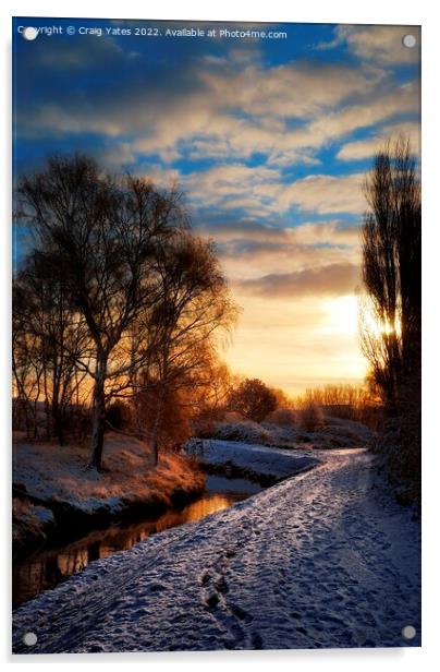 Winter Morning Sunrise Acrylic by Craig Yates