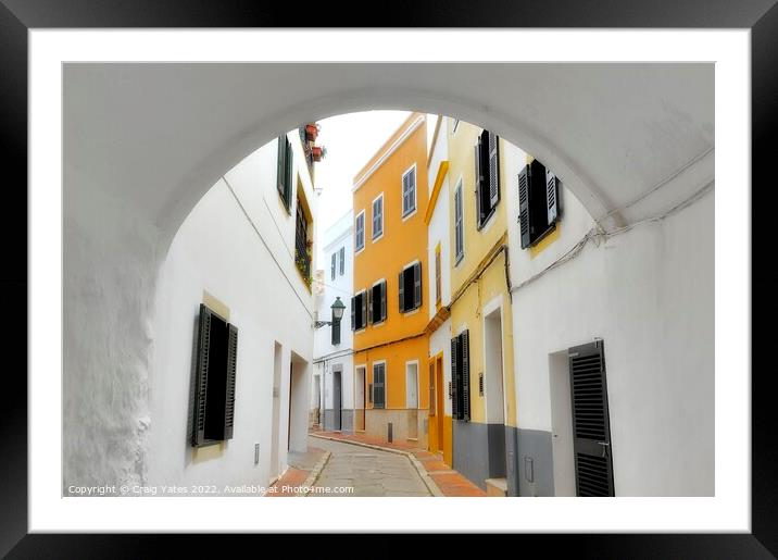 Menorca Backstreet Ciutadella Framed Mounted Print by Craig Yates