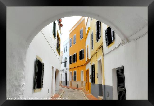 Menorca Backstreet Ciutadella Framed Print by Craig Yates