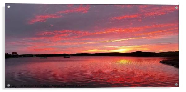 Fleetwood Boating Lake Sunset Acrylic by Michele Davis