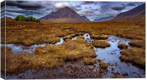 Glen Coe and Buchaille Etive More Canvas Print by John Frid