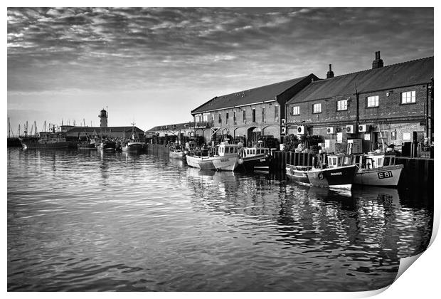 Scarborough Harbour and Lighthouse Print by Darren Galpin