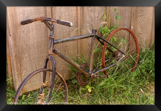 Old Rusty Bike Framed Print by John Mitchell