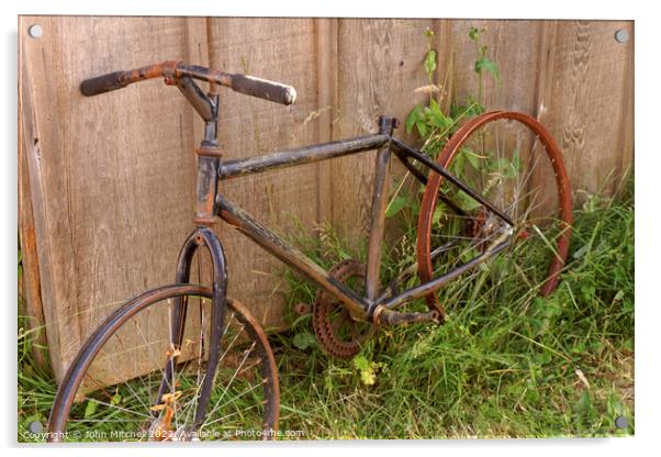 Old Rusty Bike Acrylic by John Mitchell