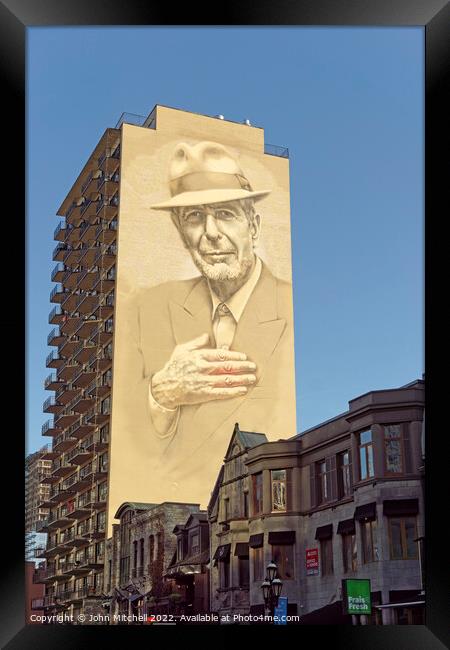 Leonard Cohen Mural in Montreal Framed Print by John Mitchell