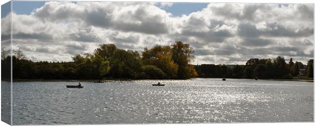 Fly Fishing on Tringford Reservoir 2 Canvas Print by graham young