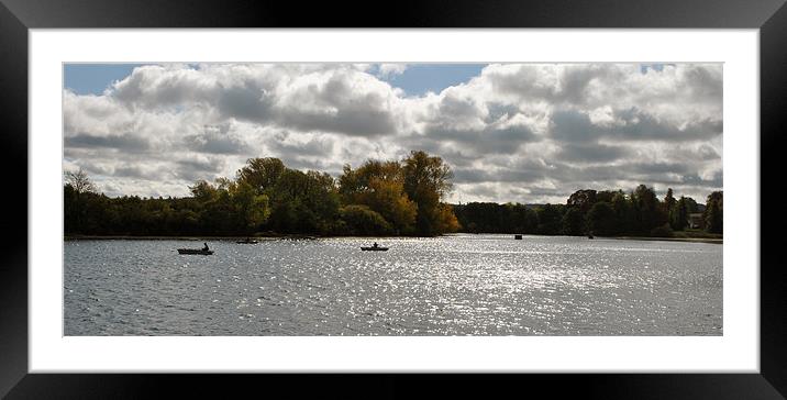 Fly Fishing on Tringford Reservoir 2 Framed Mounted Print by graham young
