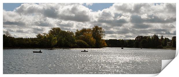 Fly Fishing on Tringford Reservoir 2 Print by graham young
