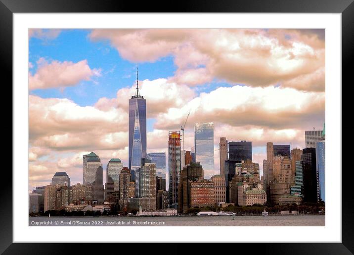 Manhattan Skyline Framed Mounted Print by Errol D'Souza