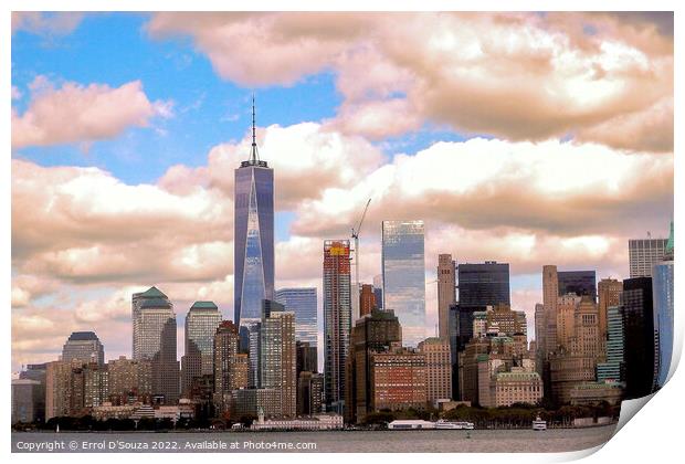 Manhattan Skyline Print by Errol D'Souza