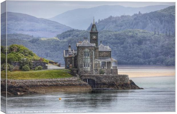 Timeless Beauty The Clock House at Barmouth Canvas Print by Simon Marlow