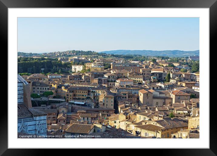 View from the Faccianote - Siena Framed Mounted Print by Laszlo Konya