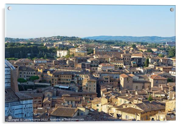 View from the Faccianote - Siena Acrylic by Laszlo Konya