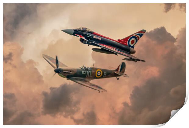 Spitfire and Typhoon Print by J Biggadike