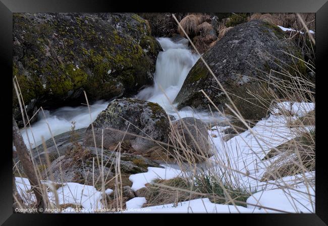 Serra da Estrela snow and waterfall Framed Print by Angelo DeVal