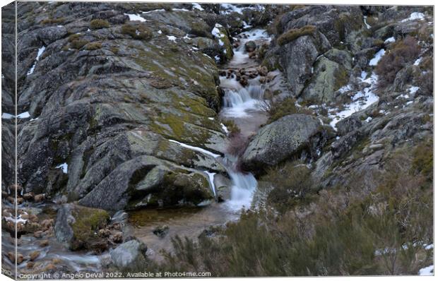 Serra da Estrela mountains and waterfall Canvas Print by Angelo DeVal