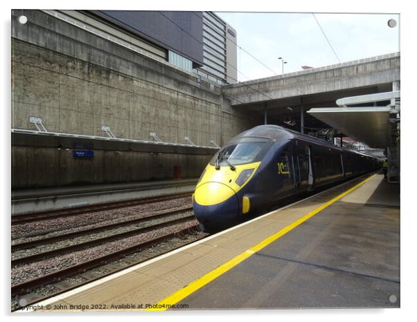 Javelin Train at Stratford International Acrylic by John Bridge