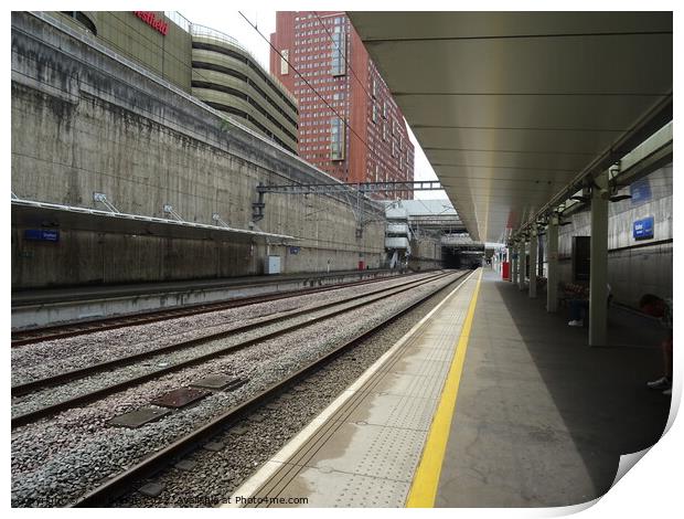 Stratford International platform Print by John Bridge