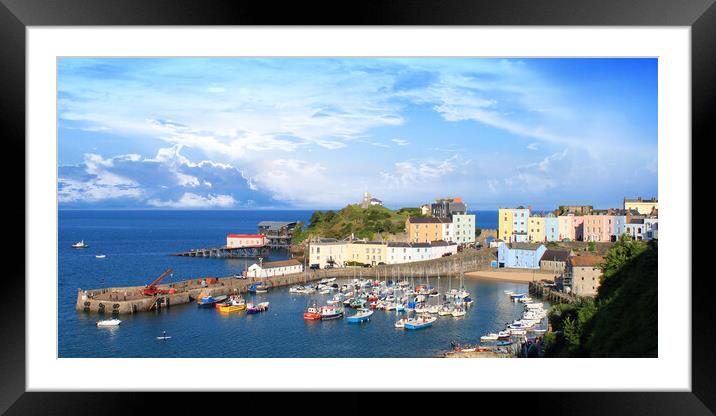 Tenby Harbour Framed Mounted Print by Picture Wizard