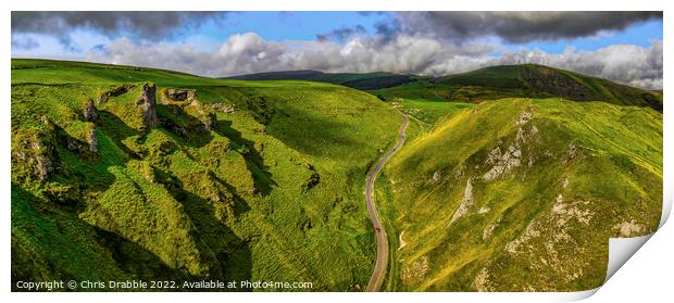 Winnats Pass Panoramic Print by Chris Drabble