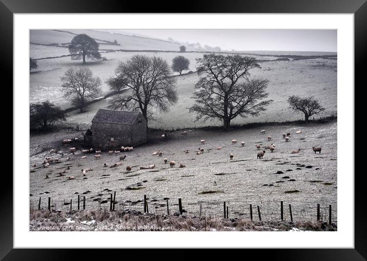 Winter at Wetton Framed Mounted Print by Chris Drabble
