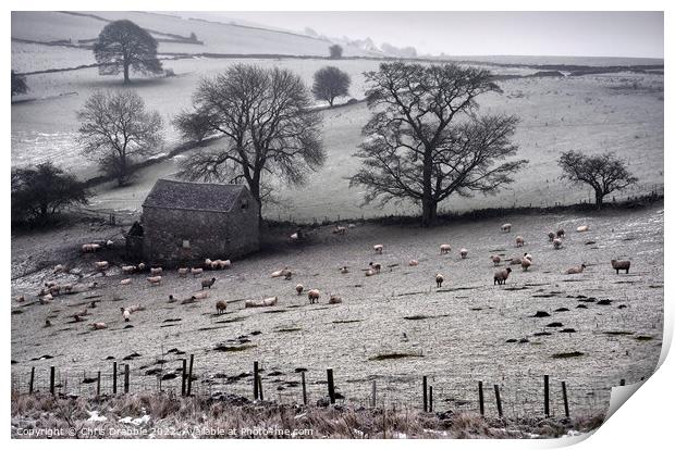 Winter at Wetton Print by Chris Drabble