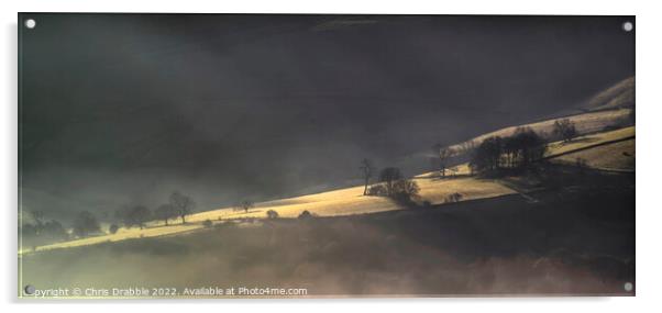 Winter light in the Derwent Valley Acrylic by Chris Drabble