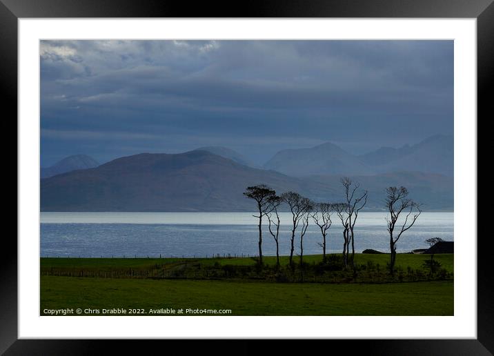 Winter light on Raasay Framed Mounted Print by Chris Drabble