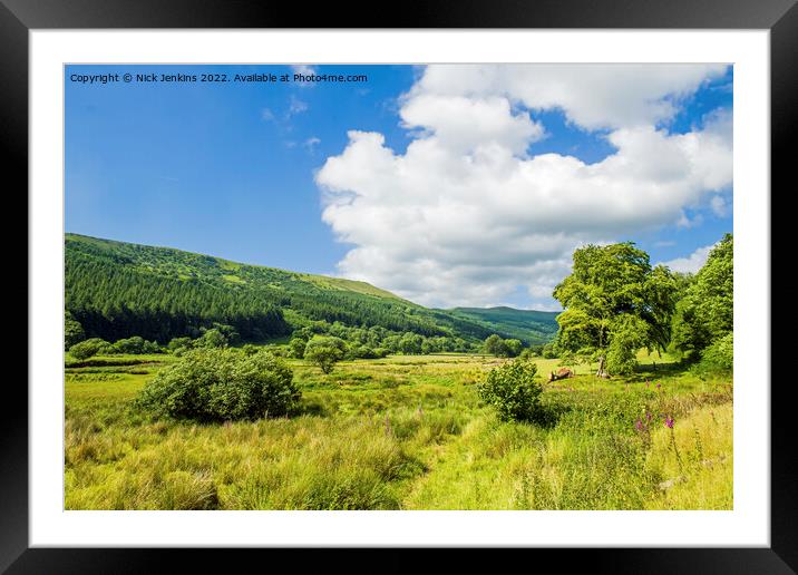Looking up the Talybont Valley from the Reservoir  Framed Mounted Print by Nick Jenkins