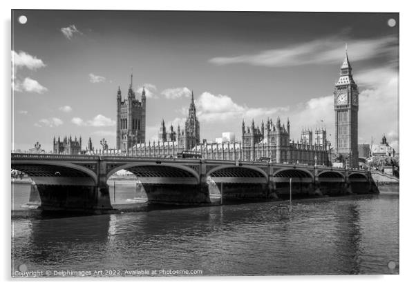 London Westminster bridge the houses of Parliament Acrylic by Delphimages Art