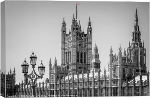London, The Houses of Parliament Canvas Print by Delphimages Art