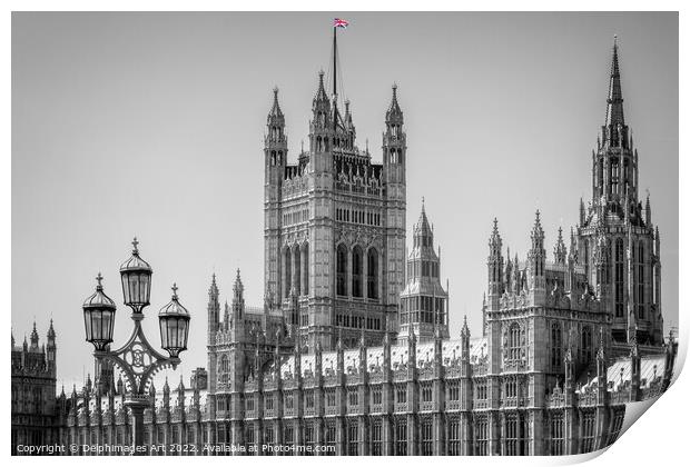 London, The Houses of Parliament Print by Delphimages Art