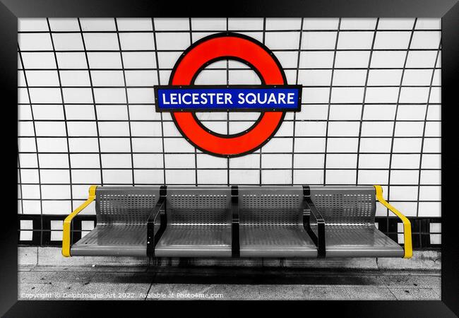 London Leicester Square Underground metro station Framed Print by Delphimages Art
