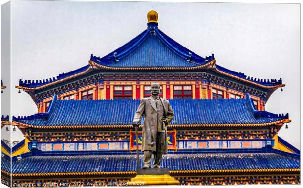 Sun Yat-Sen Memorial Statue Guangzhou City Guangdong Province Ch Canvas Print by William Perry