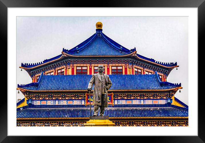 Sun Yat-Sen Memorial Statue Guangzhou City Guangdong Province Ch Framed Mounted Print by William Perry