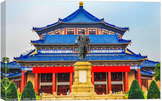 Sun Yat-Sen Memorial Statue Guangzhou Guangdong Province China  Canvas Print by William Perry