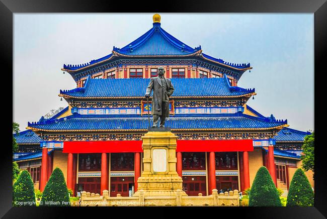 Sun Yat-Sen Memorial Statue Guangzhou Guangdong Province China  Framed Print by William Perry